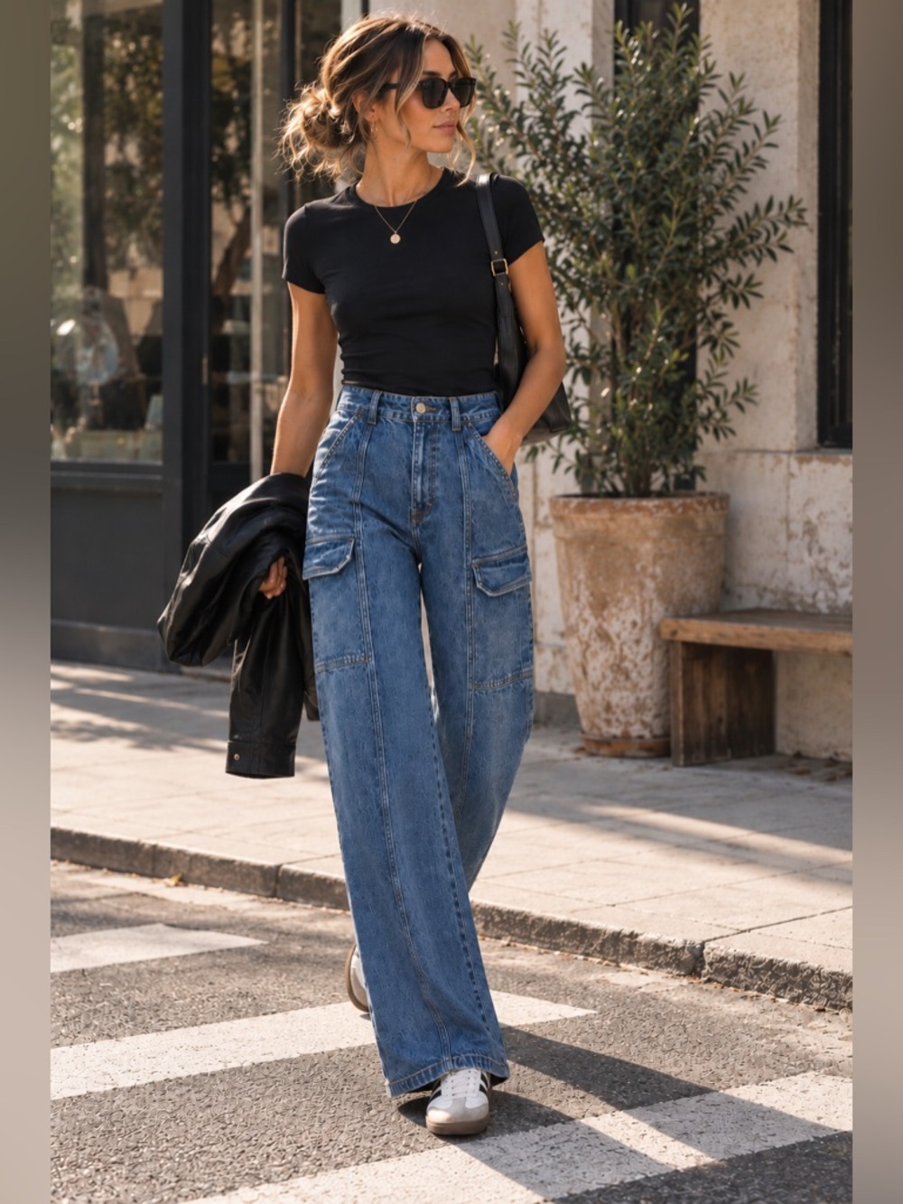 Hudson x Anthropologie High Rise Wide Leg Cargo Jeans Utility Y2K 25